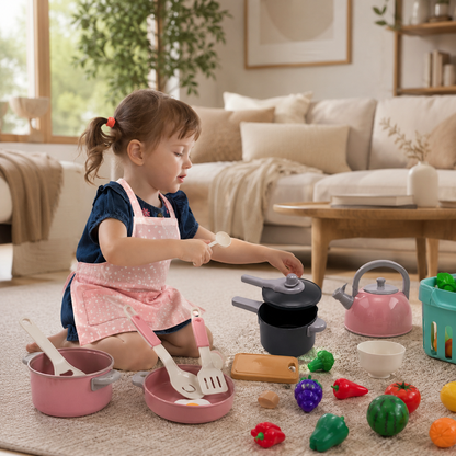 Little Chef™ Kids Kitchen Play Set – 92 Piece Pretend Cooking & Food Accessories Kit