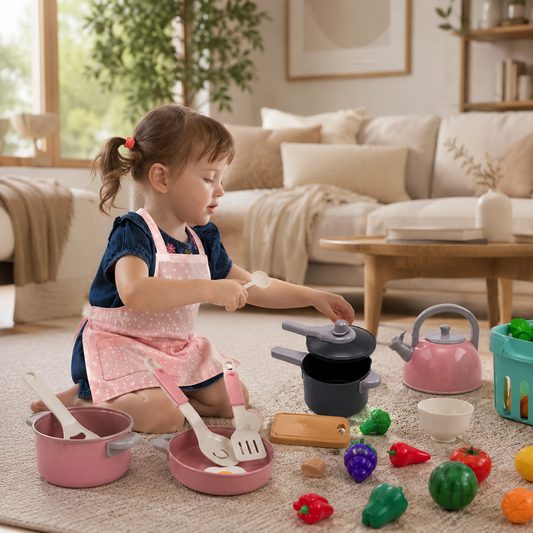 Little Chef™ Kids Kitchen Play Set – 92 Piece Pretend Cooking & Food Accessories Kit