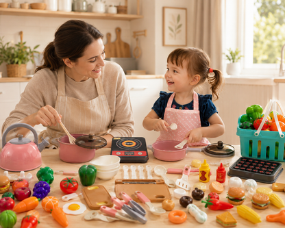 Little Chef™ Kids Kitchen Play Set – 92 Piece Pretend Cooking & Food Accessories Kit