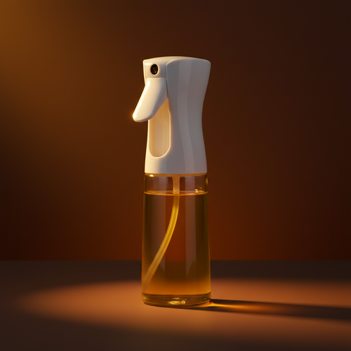 Amber bourbon oil spray bottle